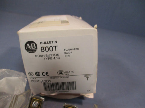 Allen Bradley Black Flush Head Push Button 1 NO Series T 800TA2D1