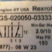 Rexroth GS02005003333 Pneumatic Piloted Directional Valve 150 PSI Max