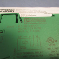 Lot of (2) Phoenix Contact Relay Base 2966016 w/ 2966618 Relay PLCBSC24DC/21