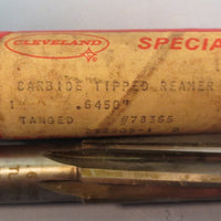 Cleveland Carbide Tipped Reamer: 0.6450"DIA, Tanged, #38365, 6 FL, USA
