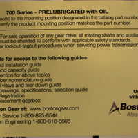 Boston Gear BKCHF72140KPB5HS1P19 Gear Reducer .81HP 40:1 Ratio 13/16" Bore