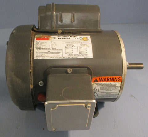 Dayton 6K184BA Industrial Motor 1PH 1/2HP 3450RPM 115/208-230V 5/8" Shaft Dia