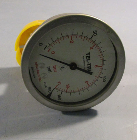 Tel-Tru Thermometer Commercial Pressure Gauge 0-160 PSI Analog Dial