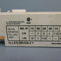 AllenBradley Motor Protection Trip Block 190P100 Ser. A