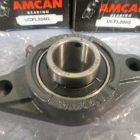 LOT OF (2) AMCAN BEARING FLANGE BEARING BLOCK UNIT UCFL206G