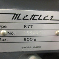 Mettler K7T Analytical Balance Scale 800g Max 1% Max Error 10g Minimum Weight