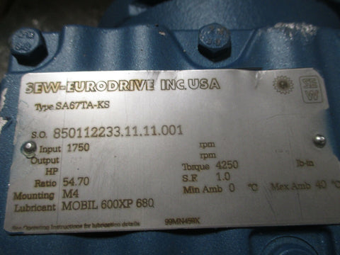 SEWEURODRIVE GEARBOX SA67TAKS