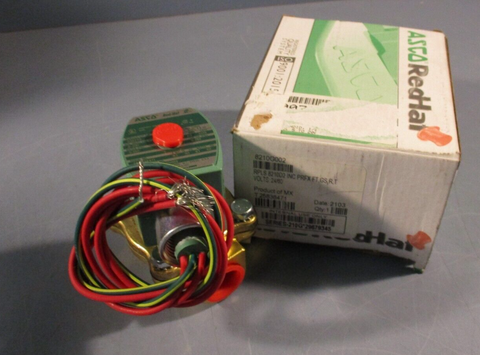 ASCO Red Hat Solenoid Valve 1/2" NPT, 24V DC Watertight Coil 8210G002