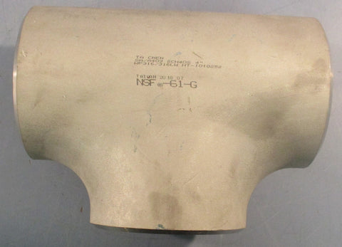 Ta Chen SA/A403 Tee Butt Weld 4" NSF-61-G WP326/316LW 1010252