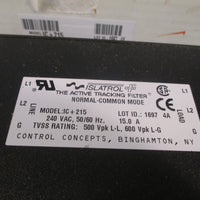CONTROL CONCEPTS ISLATROL THE ACTIVE TRACKING FILTER 120VAC 50/60HZ 5A IC+215