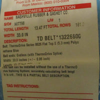 Intralox Thermodrive Series 8026 Conveyor Belt Flat Top E 13.47' L x 33" W