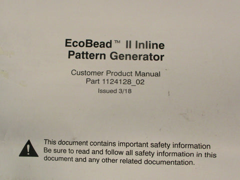 Nordson EcoBead II Inline Pattern Generator 1123745 w/ Manual