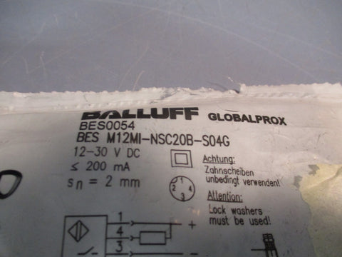 Lot of (2) Balluff BES M12MI-NSC20B-S04G Inductive Proximity Sensor 12-30vdc