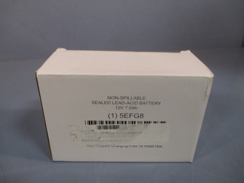 GRAINGER NonSpillable Sealed LeadAcid Battery 12V 7.5Ah 5EFG8