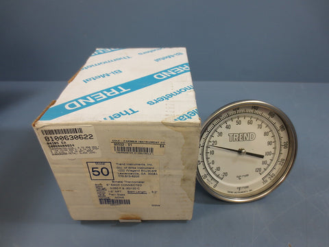 Trend Instruments Model 50 Bimetal Thermometer 5" Back Connected