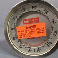 CHICAGO STAINLESS CSE THERMOMETER 4.5" STEM SAA375 3BT592UAAL4.51/4D