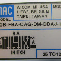 Mac 92B-FBA-CAG-DM-DDAJ-1JC Solenoid Valve 35-120 PSI 3/8" NPTF