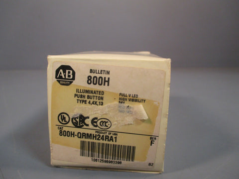 Allen-Bradley illuminated Push Button Red Lens Ser. F 800H-QRMH24RA1
