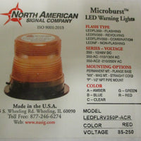 North American Signal Company LEDFLRV350P-ACR LED Warning Light Red 85-250V