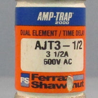 Ferraz Shawmut AmpTrap AJT31/2 Time Delay Fuse Dual Element 31/2A Lot of 4