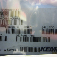 Kemet T491D686K006AT Tantalum Capacitor, 2917, 68uF, 6.3V, 10% T, 347 pcs