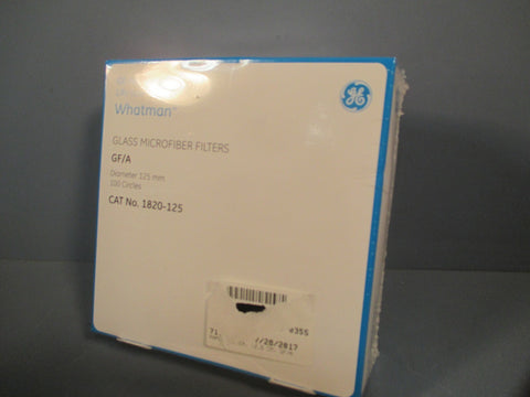 Whatman Glass Microfiber Filters GF/A Diameter 125 mm 100 Circles Cat# 1820125