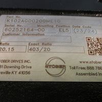 STOBER SERVOFIT PRECISION GEARHEAD/GEARBOX 20.15 RATIO K102AGD0200ME10