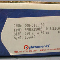 Phenomenex 00G0111E0 Spherisorb 10 Silica HPLC Column 250 x 4.6 mm