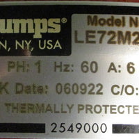 Liberty Pumps LE72M2-2 Cast Iron Sewage Pump 2" 3/4HP 208-230V 1PH 60Hz 6A