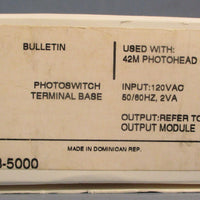 Allen Bradley 42MTB-5000 Ser B Photoswitch Terminal Base 120VAC 50/60Hz 2VA