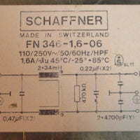 Schaffner FN346-1,6-06 Filtered Power Entry Module 3POS 110/250 VAC NWOB