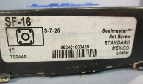 SealMaster SF-16 4-Bolt Flange Bearing SF16 1" ID 3-15/16" Length 1-5/8" Height
