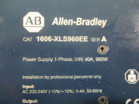 AllenBradley 1606XLS960EE Power Supply SER A 1Phase 24V 40A 960W