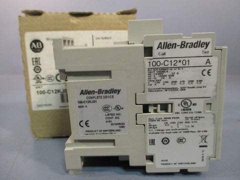 Allen-Bradley Contactor 12A 5.5KW 24V 50/60HZ 1 Nc Series A 100-C12KJ01