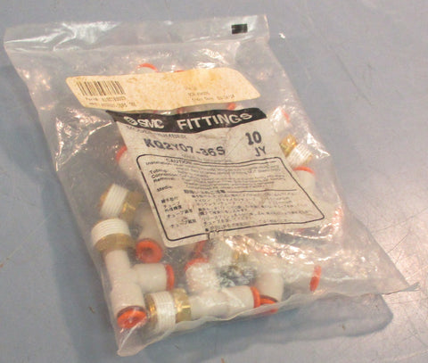SMC KQ2Y0736S Male Run Tee Fittings 1/4" P2C to 3/8" NPT Bag of 10 Sealed