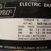 Nidec BMU1P2DFCR Brake Motor 3PH 1HP 5/8" Shaft Dia Shur Stop 105632106007 Brake