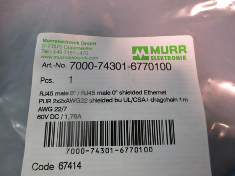Murr Elektronik RJ45 male 0° shielded Ethernet 7000743016770100 Factory Sealed