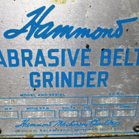 Hammond V8WD Abrasive Belt Grinder 8" Wet Sander 7.5 HP, 1750 RPM
