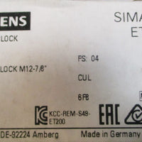 Siemens Simatic ET200 6ES71943AA000BA0 Terminal Block M127/8" 24VDC