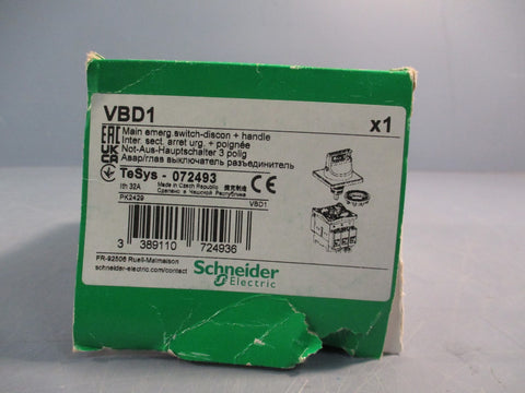 Schneider Electric VBD1 Main Emergency Switch-Disconnect + Handle TeSys 072493