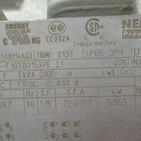 Siemens XP100 7.5 HP Motor 1765 RPM 230/460 V 213T Fr Part 1MB21212AB114AGl3