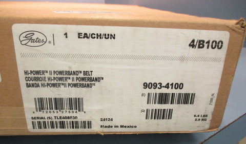 Gates 90934100 VBelt HiPower II PowerBand 4/B100 4 Bands 2616mm Length