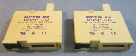 Opto 22 Snap I/O SNAP-ODC5SNK 4 Channel DC Output Module 5-60VDC Sink Lot of 2