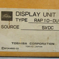 Toshiba Corp RAP10 DU1 Display Unit 5 VDC for RA Positioner NIB