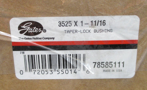 Gates 3525 x 111/16 TaperLock Bushing 78585111, 21/2" Width Through Bore NIB