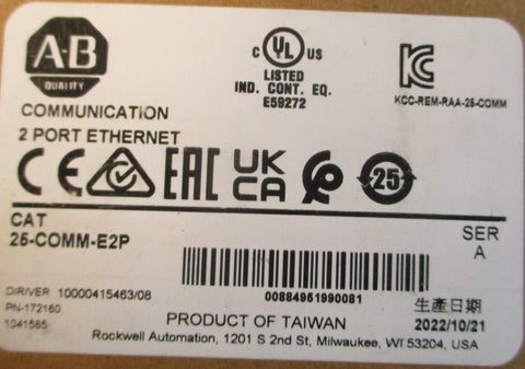Allen Bradley 1041585 Communication 2 Port Ethernet Module 25COMME2P Ser A