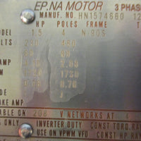Sumitomo TC-FXPA Gearmotor CNHM1H-6125YC-EP-51 51:1 Ratio 1.5HP 1-1/2" Shaft Dia