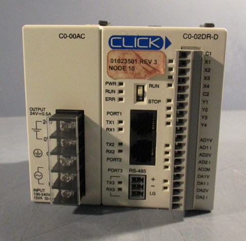 CLICK KOYO ELECTRIC C0-00AC Power Supply + Analog PLC I/O Module C0-02DR-D