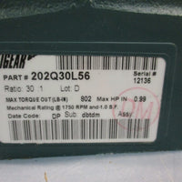 DODGE 202Q30L56 TIGEAR-2 RIGHT ANGLE GEAR REDUCER RATIO 20:1