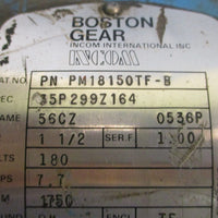 Boston Gear PM18150TFB DC Motor 35P299Z164 1.5HP 180V 1750RPM 7/8" Shaft Dia